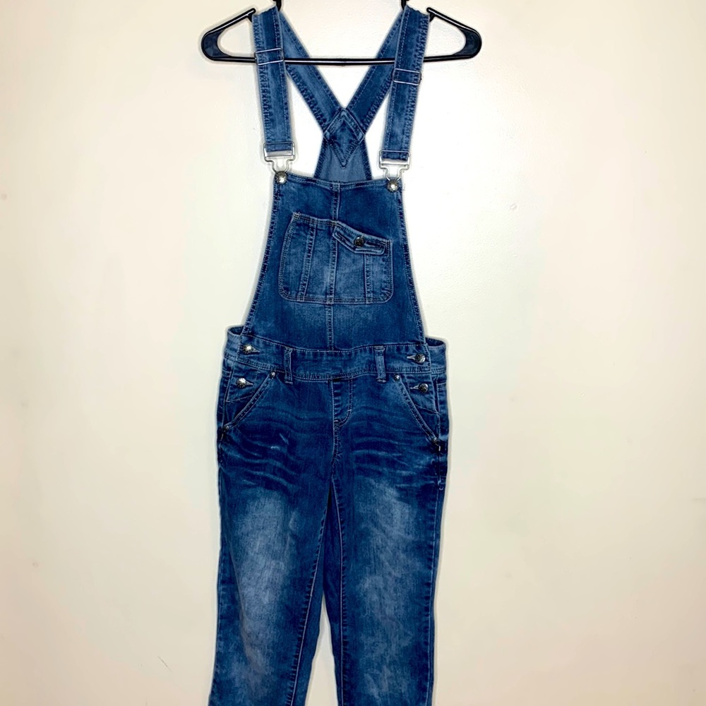 Blue Spice | Denim Adjustable Overalls |  Acid Wash Design | Alternative Size 1
